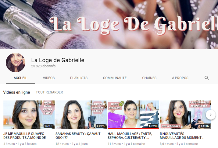 Youtubeuses beauté francophones : La Loge de Gabrielle